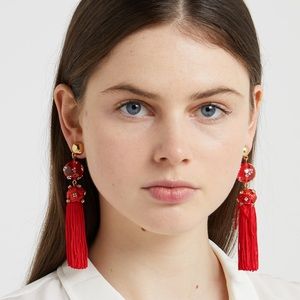 Red 🔮 Rhinestone ✨ and Tassel earrings